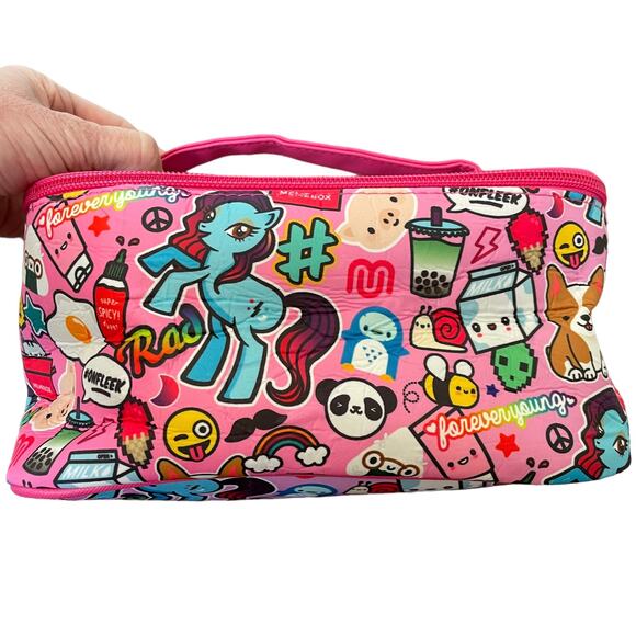 Anime Cosmetic Case Makeup Train Bag Pink Kawaii Memebox Brush Holder UNUSED - Picture 8 of 12